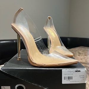 Fashion Nova clear action heel